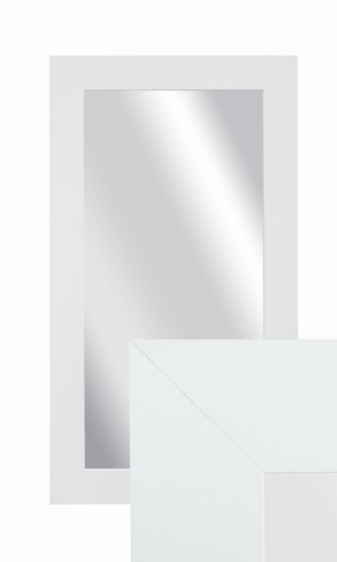 Lustro wiszące w ozdobnej ramie BD art 50x90 cm kolor biały do salonu pokoju sypialni 1 szt.