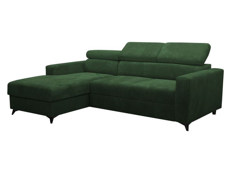 Narożnik z funkcją spania MIRJAN 24 Milano Premium Sztruks lewy LC+2R ciemnozielony 1 szt.