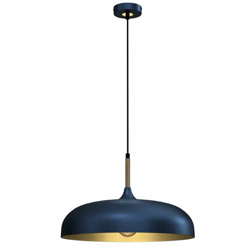 Lampa wisząca Milagro Lincoln 9018 niebiesko-złota szerokość 45 cm 1xE27 x 60W 1 szt.