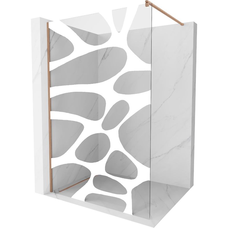 Ścianka prysznicowa Mexen Kioto biały wzór miedź szczotkowana 80x200 800-080-101-65-97 1 szt.