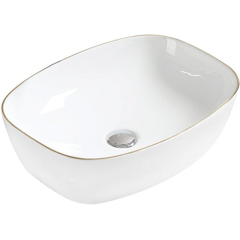 Umywalka nablatowa Mexen Lita biały/złoty 49,5x37,5 cm 1 szt.