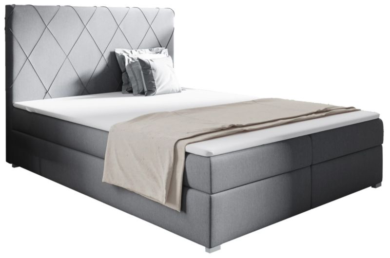 Łóżko kontynentalne 160x200 z pojemnikiem Bonni Marcus Szare 1 szt.