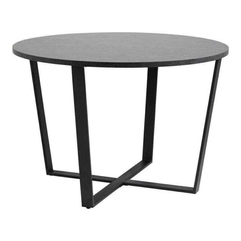 Stół okrągły do jadalni Amble ACTONA czarny marmur glamour nowoczesny 110 cm 1 szt.