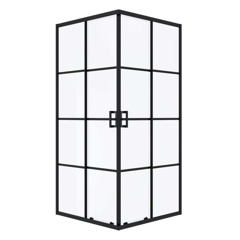 Kabina prysznicowa SEVANTE 80x80 kwadratowa przesuwna LIDO czarna 1 szt.
