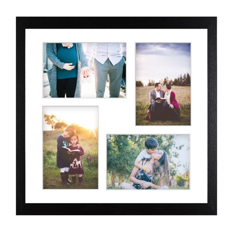 Ramka kwadratowa na 4 zdjęcia Hekla 34x34x4 MDF galeria czarny 1szt.