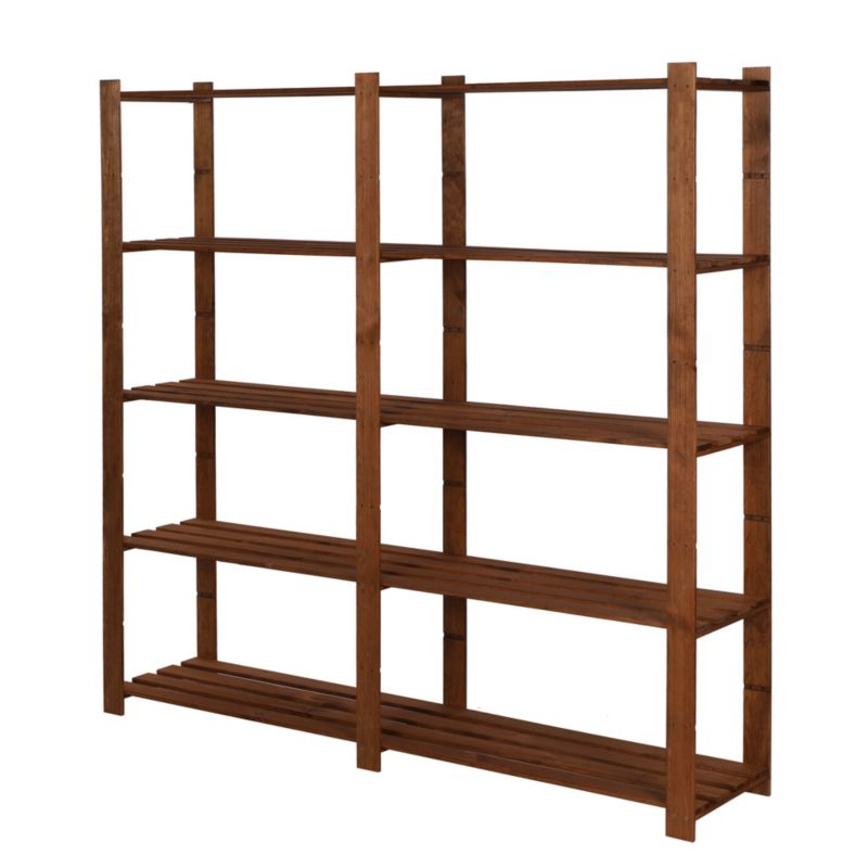 Regał drewniany MODO24 impregnacja brązowa głęboki eko do książek i zabawek 1 szt.