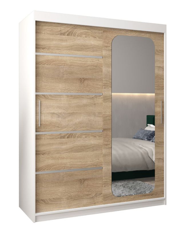 Szafa przesuwna Garderoba Abiks PROMO V2 150 biały/sonoma 1 szt.