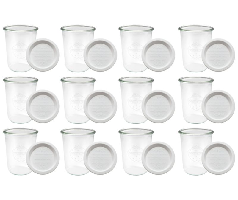 Słoiki MODO24 Weck 850 ml fi 100 mold plastikowe wieka 12 kpl.