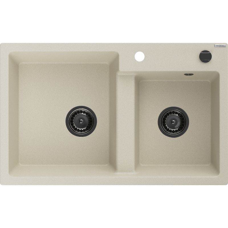 Zlewozmywak wpuszczany Mexen Tomas 2-komorowy beżowy 800x500 mm 6516802000-69-B