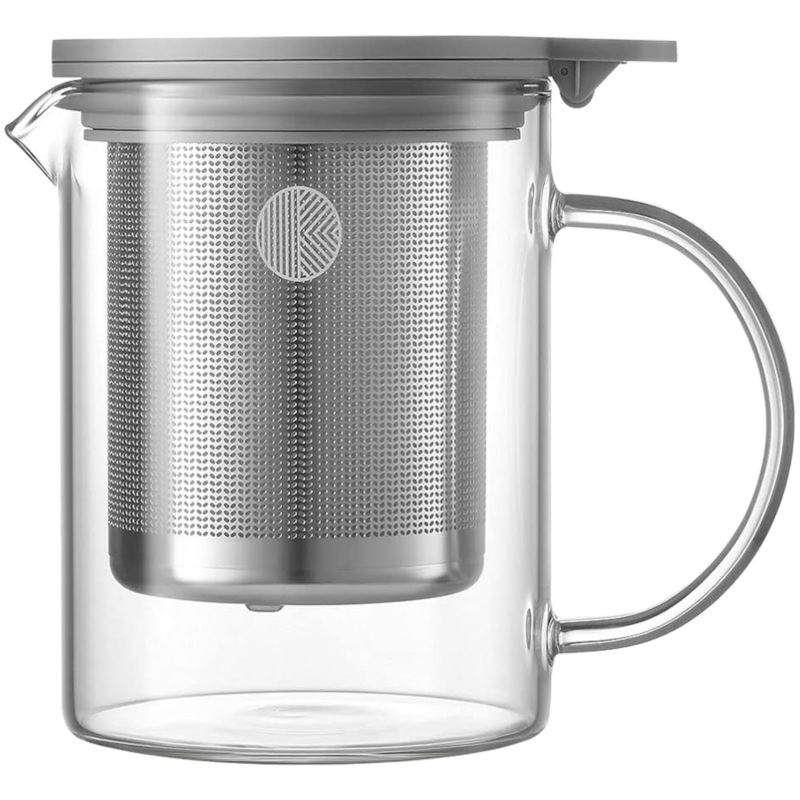 Szklany dzbanek z zaparzaczem BUYDEEM CD2001/A1 500 ml szkło borokrzemowe stal nierdzewna silikonowa pokrywka 1 szt.