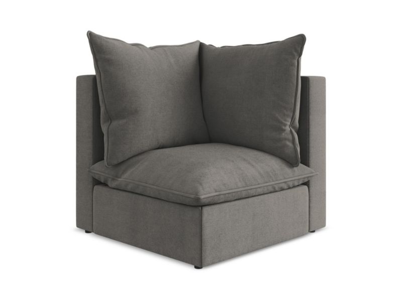 Moduł narożny LaMiaSofa RAVENNA z tkaniny strukturalnej 90x90 cm ciemny szary 1 szt.