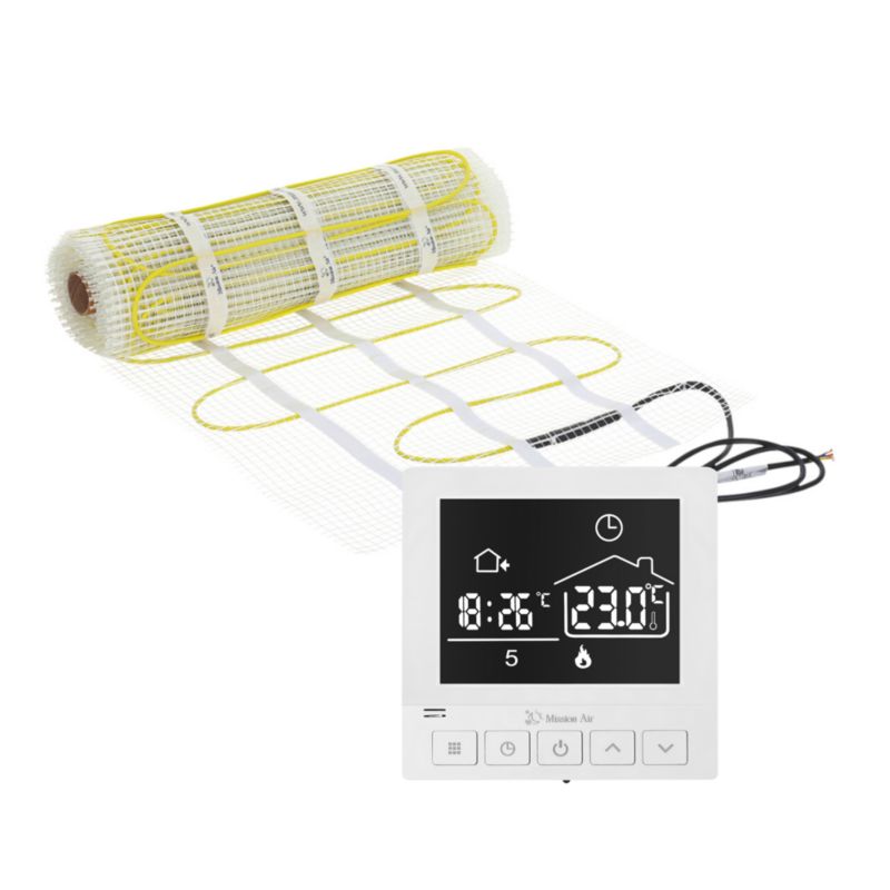 Zestaw mat grzewczych pod płytki Mission Air MA-160 0,5m² + Taurus Biały 1szt