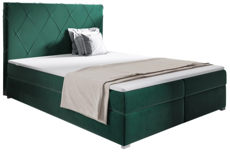 Łóżko kontynentalne 160x200 z pojemnikiem Bonni Marcos Zielone 1 szt.