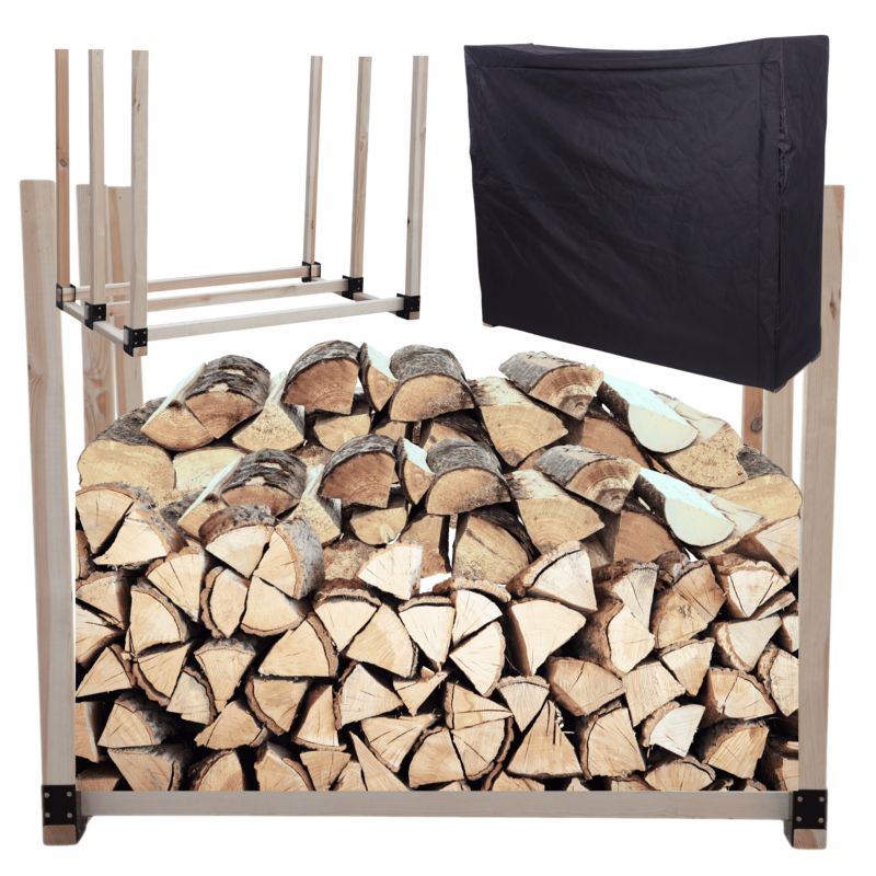 Stojak na drewno kominkowe MODO24 wiata z pokrowcem drewutnia 1,5 m3 1 szt.