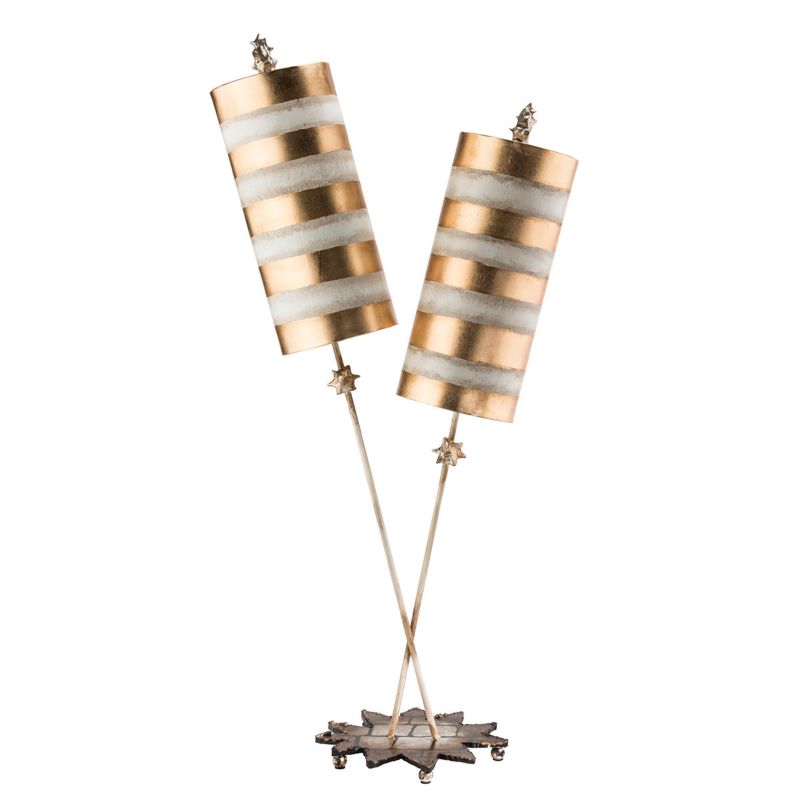 Lampa stołowa Flambeau Nettle Luxe złoto-taupe 2 x E27 x 60W IP20 wym: 102.7 x 49.5 x 29 cm metal - 1 szt.