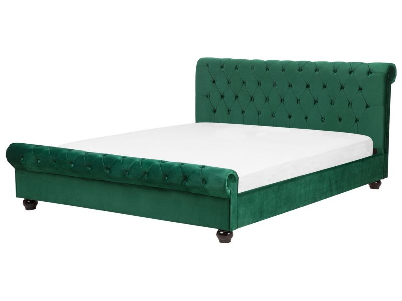 Łóżko welurowe 160 x 200 cm zielone Avallon 1 szt.