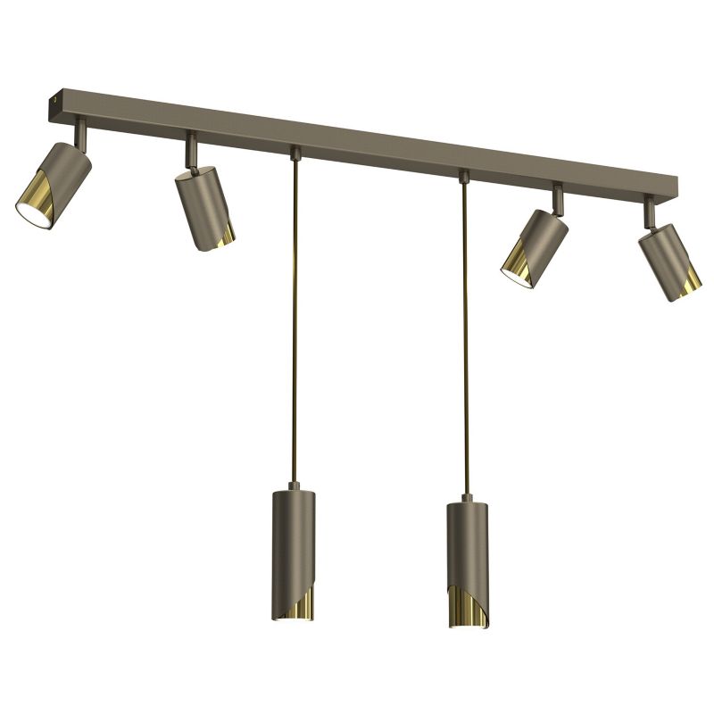 Lampa sufitowa Luminex Shift tytanowy złoto-złoty połysk Listwa z lampami 6 x GU10 x 15W wym: 100 x 90 x 5,5 cm - 1 szt.