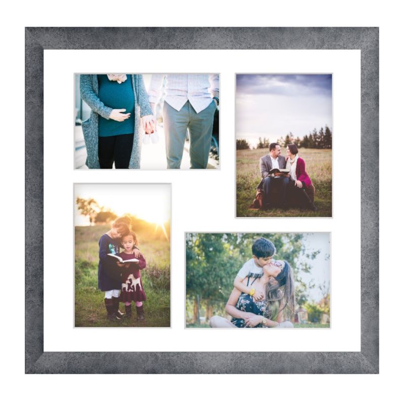 Ramka kwadratowa na 4 zdjęcia Hekla 34x34x4 MDF galeria beton 1szt.