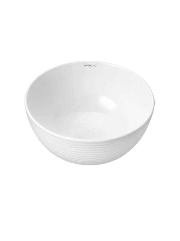 Umywalka nablatowa Uptrend Cleo S biały połysk, z ozdobną fakturą strukturalną 1 szt.