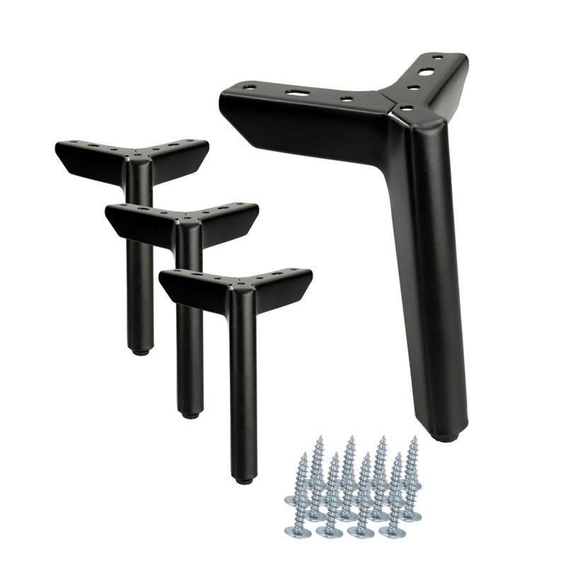 Zestaw 4 sztuk noga meblowa B&B Kotwica Loft czarny mat wysokość 15 cm 4 szt