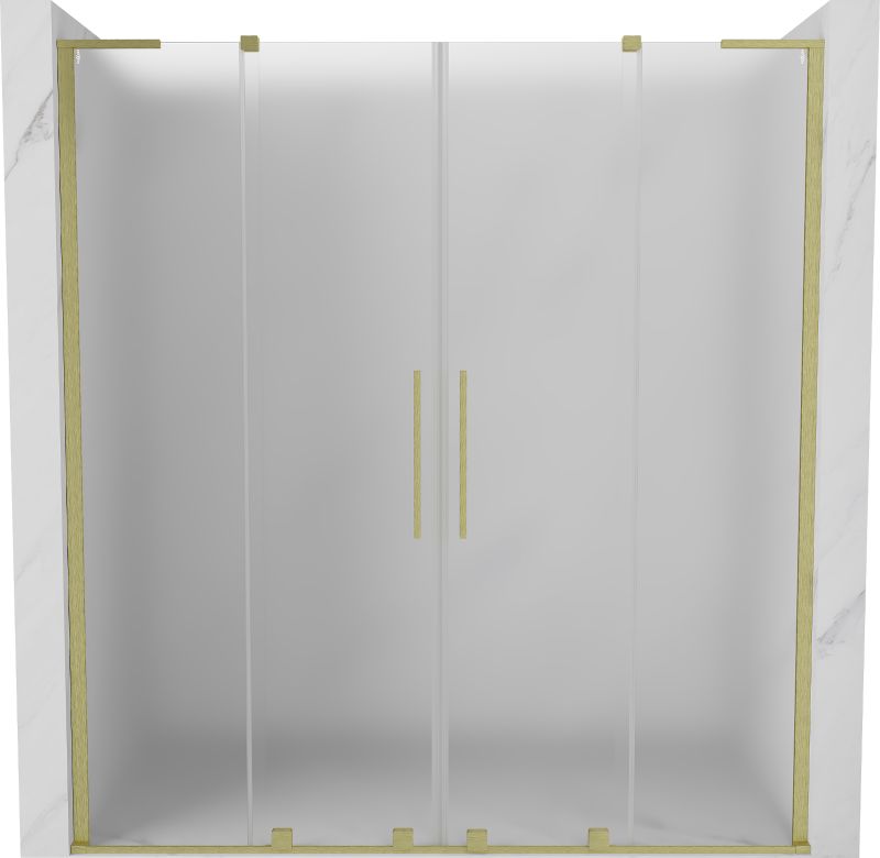 Drzwi prysznicowe rozsuwane Mexen Velar L złote szczotkowane 180x200 cm 1 szt.