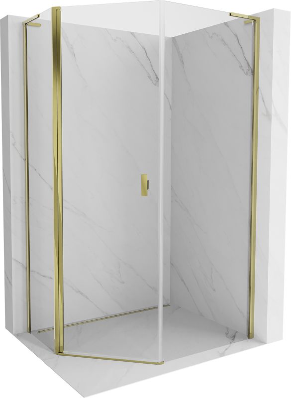 Kabina prysznicowa asymetryczna Mexen Mist L złota 90 x 100 cm 1 szt
