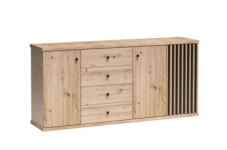 Komoda CAMPA 183 cm dąb artisan duża pojemna szuflady drzwi lamele