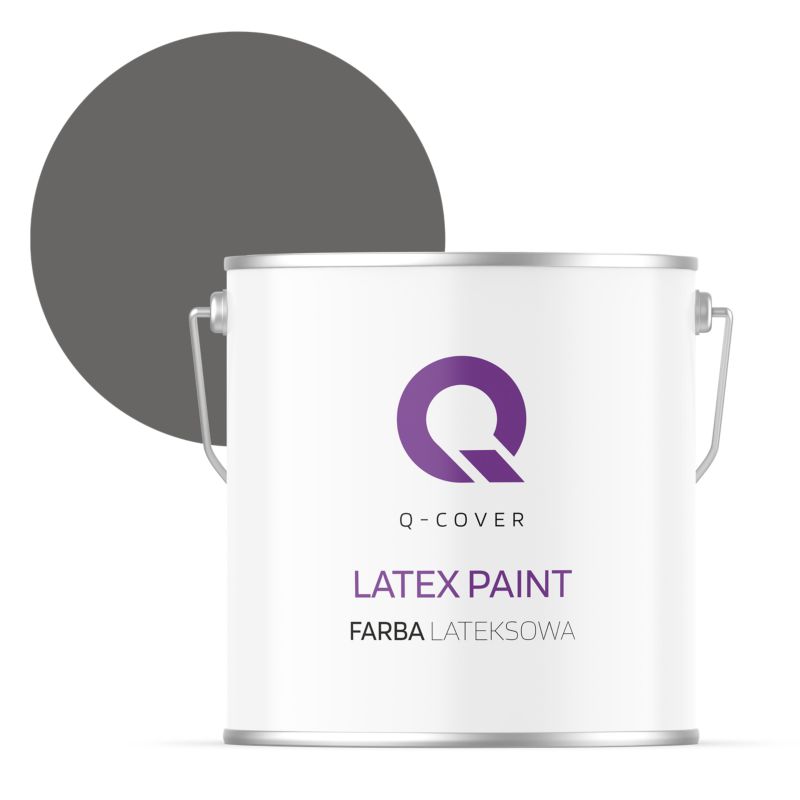 Farba Lateksowa Do Ścian i Sufitów Q-Cover Grafitowy H1213 Głęboki Mat 5L