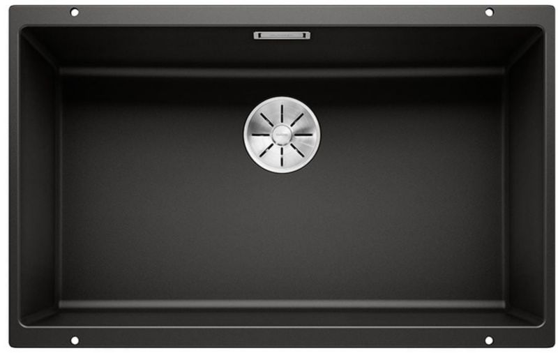 Zlewozmywak Blanco Subline 700-U 70x40 cm czarny, granitowy, Silgranit 1-komorowy, 1 szt.