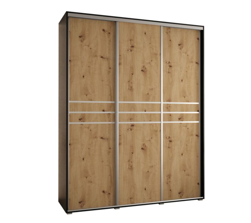 Szafa przesuwna Abiks DAVOS 10 wysoka szer.200cm czarny/artisan/srebrny 1szt.