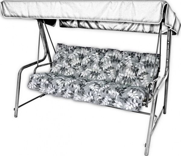 Poduszka na huśtawkę ogrodową AMPO 175 cm szary biały 1 szt.