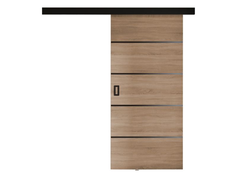 Drzwi przesuwne wewnętrzne MIRJAN 24 Werdi Plus 80 + samodomykacz dąb sonoma 1 kpl.