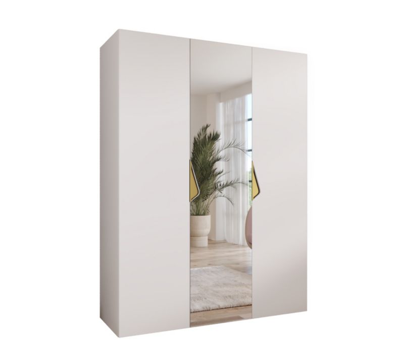 Szafa uchylna z lustrem otwierana Abiks SANDI 2 150 wys 202 cm Biały + Złoty 1 szt