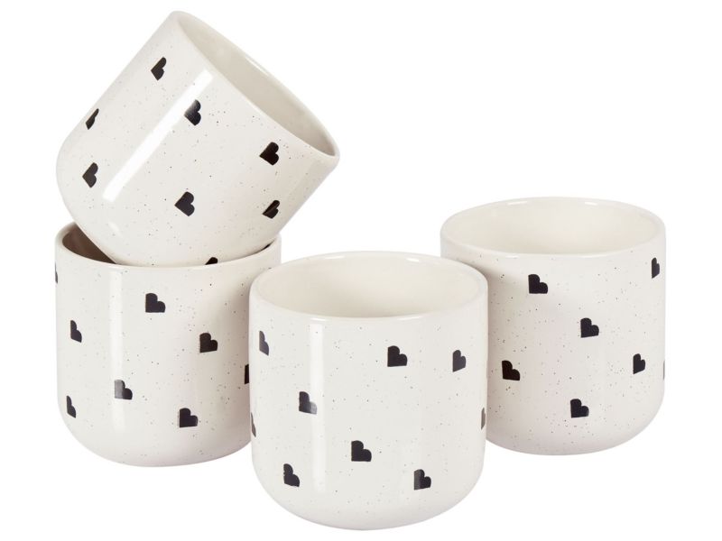 Zestaw 4 kubków Annise Kamionka Złamana biel 1 kpl