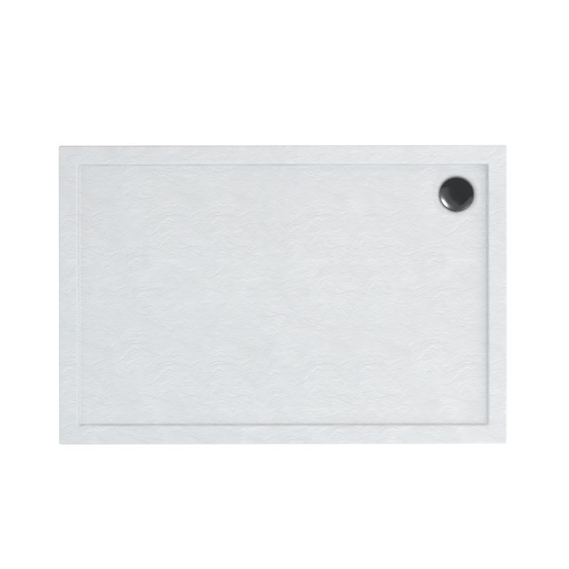 Brodzik akrylowy Schedpol Atla prostokątny 80 x 100 x 4,5 cm biały struktura kamienia