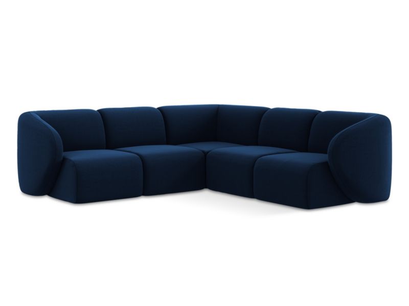 Modułowy narożnik LaMiaSofa CERVO z tkaniny welwetowej 251x251 cm królewski niebieski 1 szt.