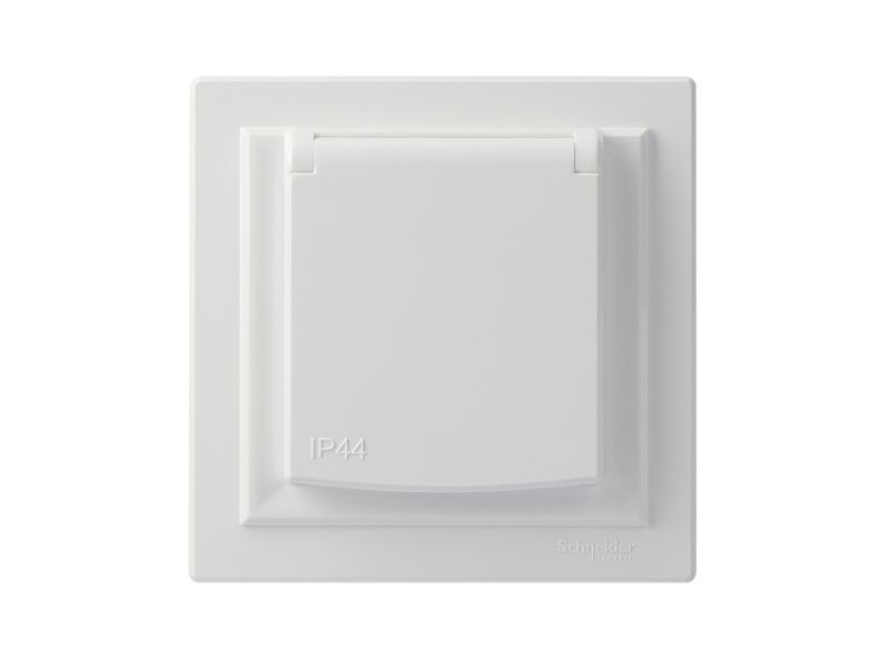 Gniazdo Schneider Electric Asfora IP44 do ramki białe