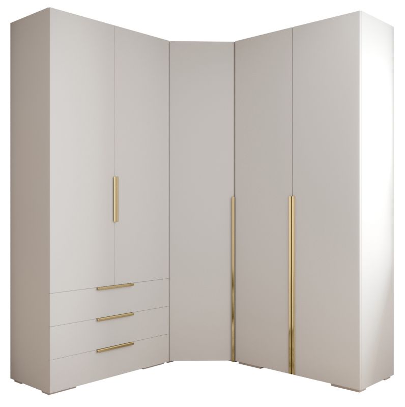 Garderoba wysoka do przedpokoju Abiks INOVA 1 Z1 biały+złoty 1szt.