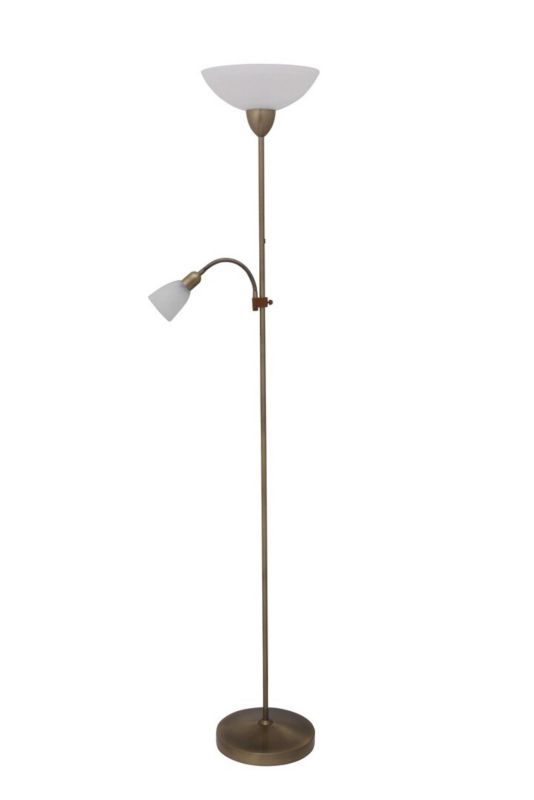 Lampa podłogowa stojąca Rabalux Pearl Classic brązowo-białe szkło alabastrowe 2 x E27 x 20W wym: 177,5 x 30 x 30 cm - 1 szt.