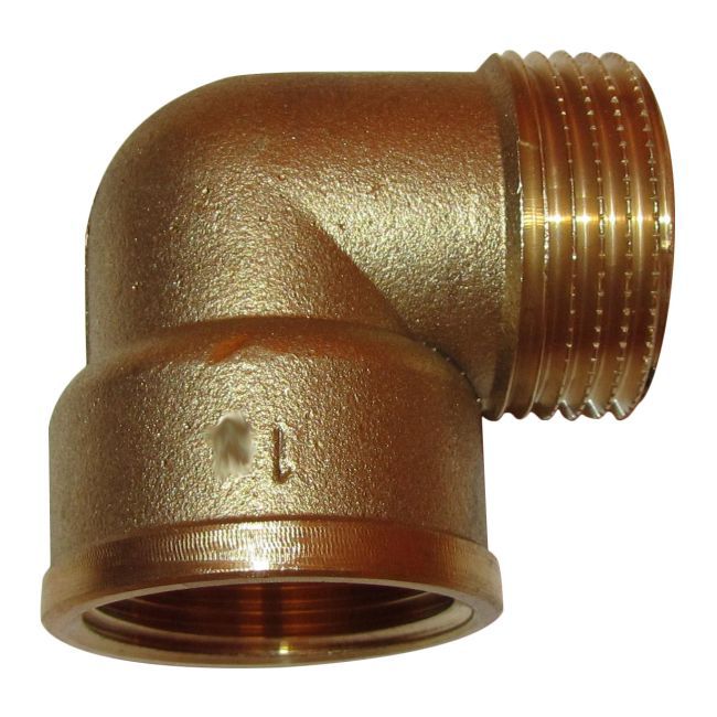 Kolanko mosiądz nyplowe gwint wewnętrzny / zewnętrzny 1"