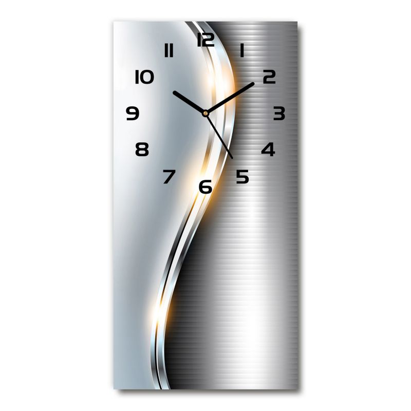 Zegar szklany Tulup Metalowa abstrakcja czarne wskazówki 30x60 cm cichy 1 szt.