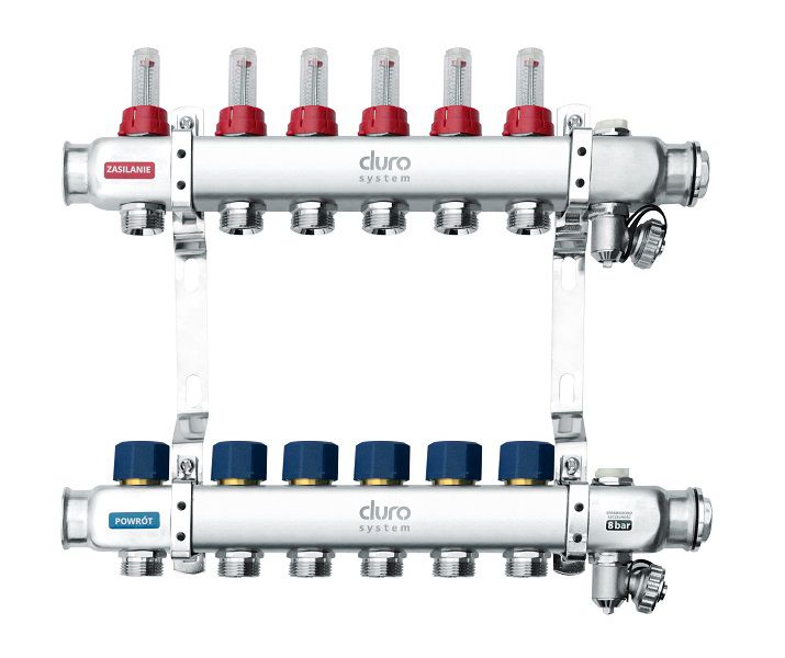 Rozdzielacz Duro 6 sekcji do podłogówki 1szt