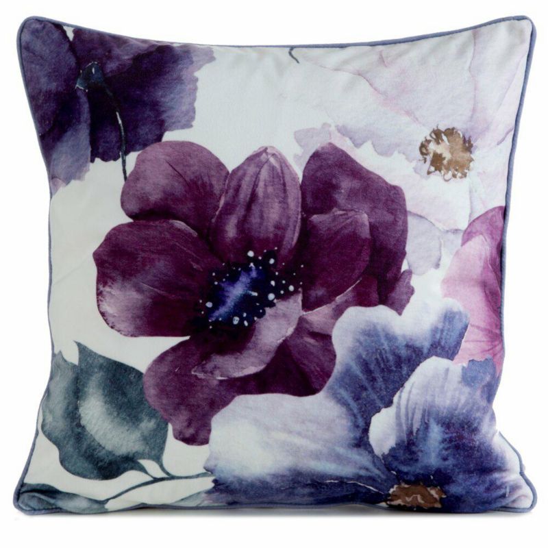 Poszewka Velvet/124 Eurofirany dekoracyjna na poduszkę 45x45 cm Kwiaty 1 szt.