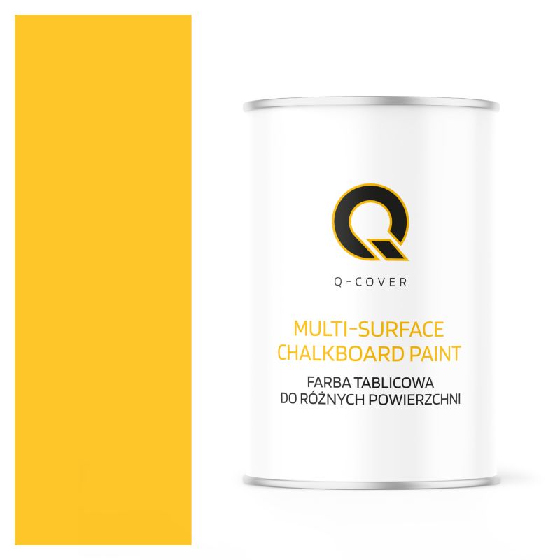 Farba Tablicowa Do Ścian Pisania Kredą Q-Cover Kolor Żółty ostrzegawczy RAL1023 Mat 1L