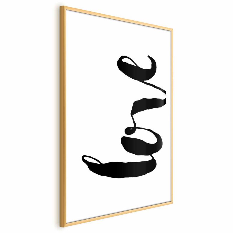 Plakat Artgeist Czarne Love 29,7x42 cm z ramą złotą 1 szt