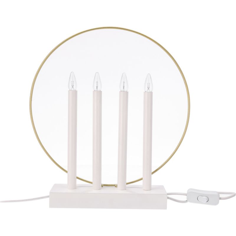 Świecznik 4 LED Jumi 32 x 6 x 35 cm biało-złoty