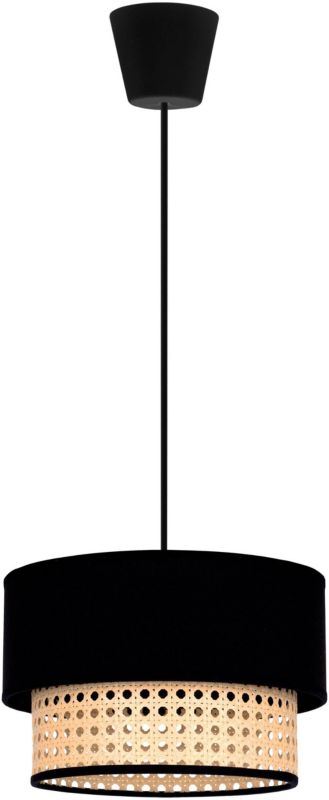 Lampa wisząca Duolla Boho XS 1-punktowa E27 czarna / rattan