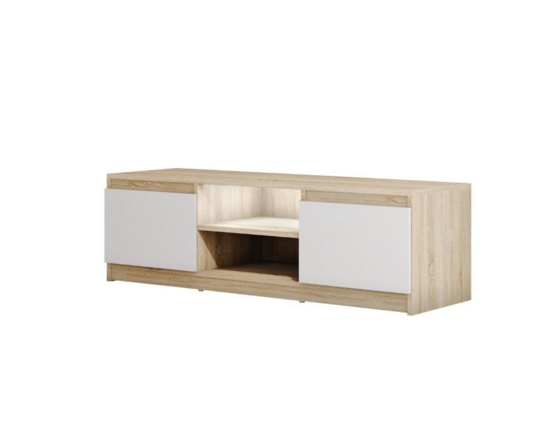 Szafka RTV MINIO go for it DIDI 120 cm dąb sonoma/ biały z oświetleniem LED, 1 szt.