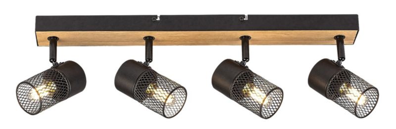 Spot Rabalux Metta dąb-czarny 4 x E14 x 40W IP20 wym: 15 x 56 x 6 cm - 1 szt.