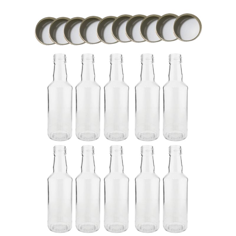 Butelki szklane MODO24 200 ml na soki nalewki i syropy fi 28 z nakrętkami 10 szt.